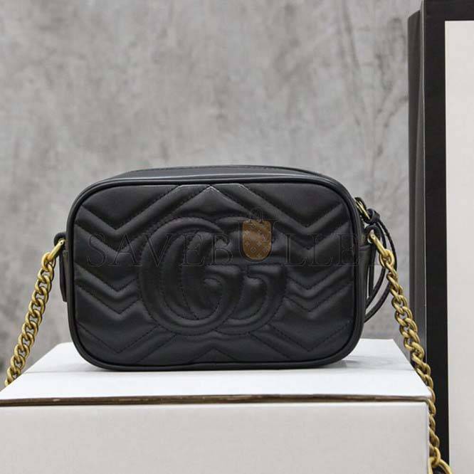 GUCCI MARMONT MATELASSE MINI BAG 448065 DTD1T 1000 (18*12*6cm)